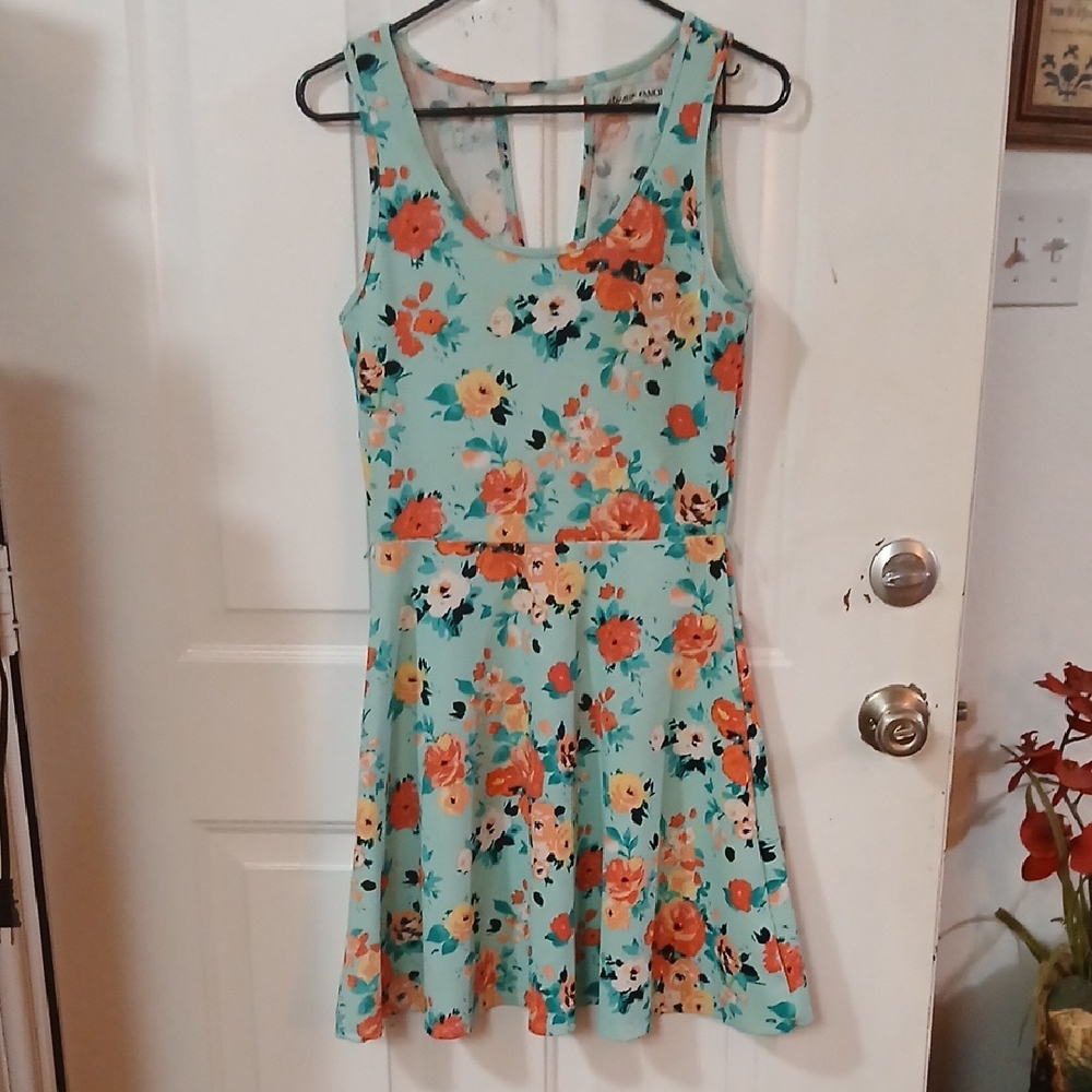 Almost Famous Turquoise Floral Mini Dress
